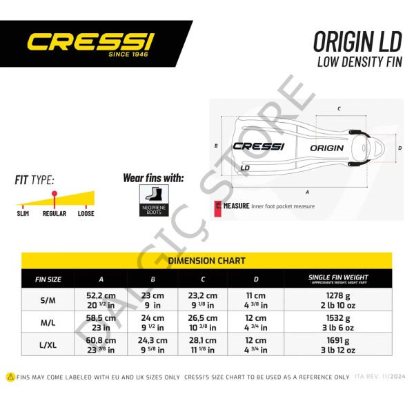Cressi Origin LD Dalış Paleti