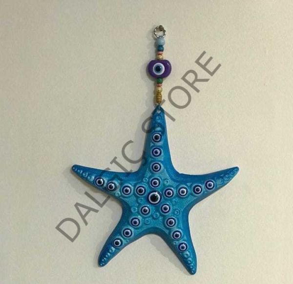 Nazar Boncuklu Deniz Yıldızı MAVİ